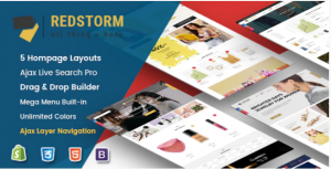 RedStorm Creative Drag Drop Sectioned Responsive Shopify Theme