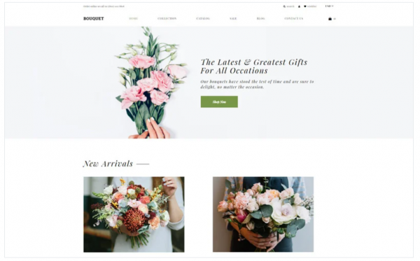Bouquet Flower Shop E commerce Modern Shopify Theme