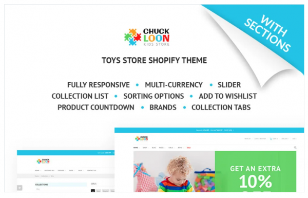 Chuck Loon Responsive Toys Children Clothes Online Store Shopify Theme