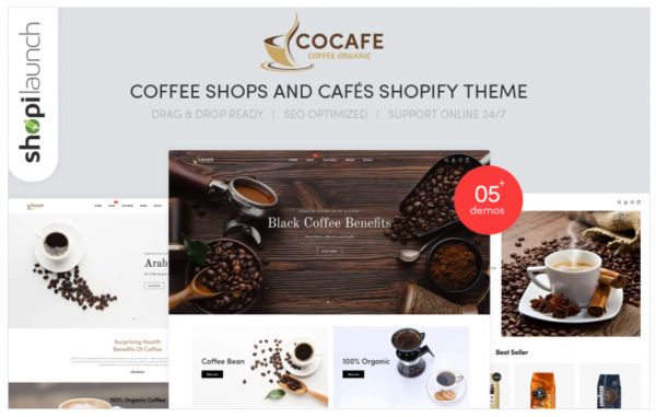 Cocafe Coffee Shops and Cafes Responsive Shopify Theme