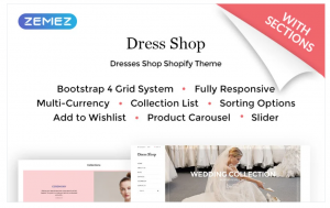 Dress Shop Sophisticated Wedding Dress Online Shop Shopify Theme