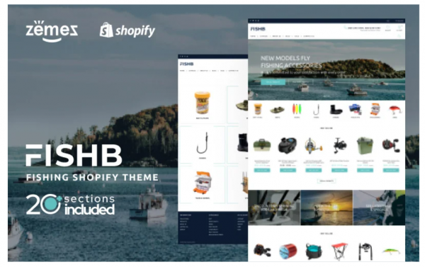 FishB Shopify Fishing Website Design Template Shopify Theme