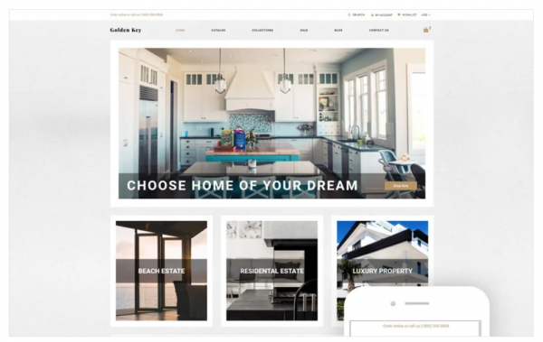 Golden Key Real Estate Clean Shopify Theme