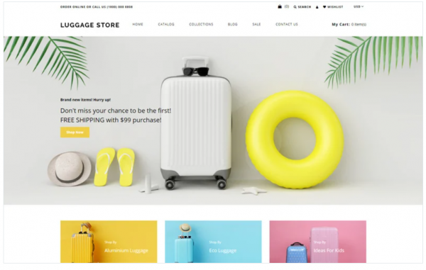 Luggage store Travel Store eCommerce Modern Shopify Theme