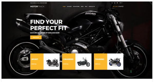 MOTORTRACK Motorcycle Multipage Modern Shopify Theme