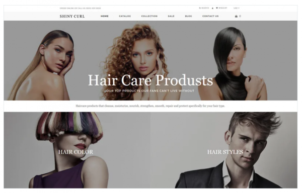 Shiny curl Hair Care Store E commerce Modern Shopify Theme