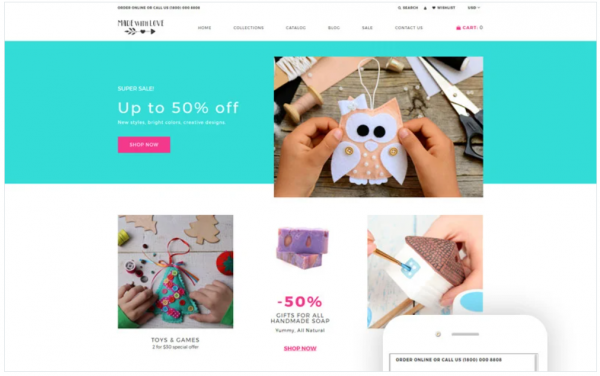 Made with Love Hobbies Crafts Creative Shopify Theme